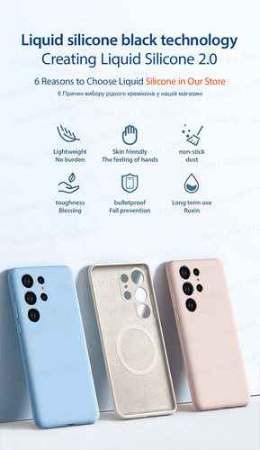 Case Silicona Magnético Samsung S23 Ultra