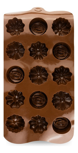Forma De Silicone 3 Flores Rosas Confeitaria Molde Trufas