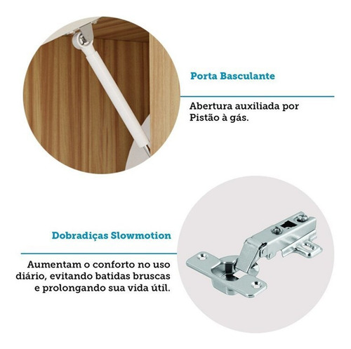 Cozinha Modulada Completa 7 Peças 17 Portas Com Vidro E