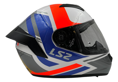 Casco Integral Ls2 Ff352 Down White Metallic Blue