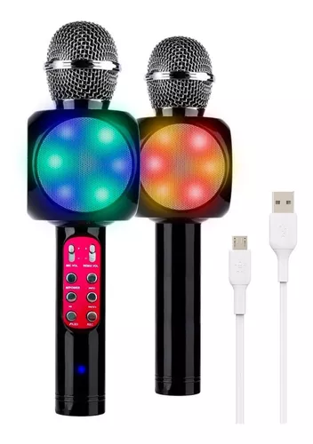 Microfono Karaoke Inalambrico Parlante Bluetooth Megafon Led