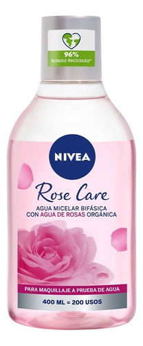 Nivea Rose Care Agua Micelar Bifasica Desmaquillante X400 Ml
