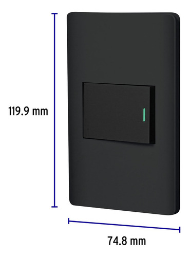 Placa Negra 1 Interruptor 1.5 Módulos, Lisboa Voltek 47891