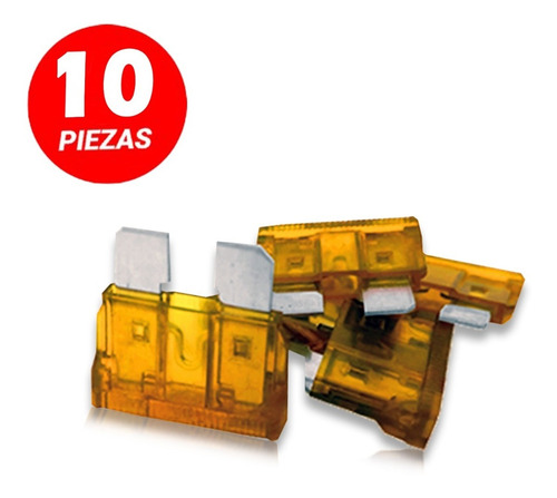 Paquete 10 Maxi Fusibles De 20 Amperes Rock Series Atc20p