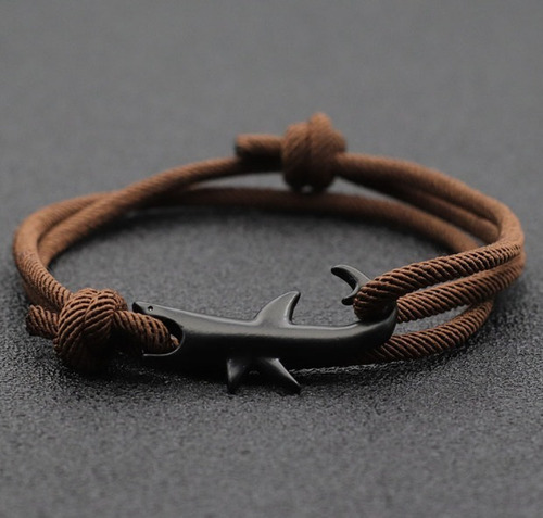 Pulsera Moda Cuerda Ajustable Tiburón Aventura Cafe