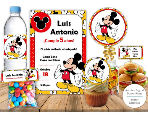Kit Imprimible Mickey Mouse 01 - Invitación Mickey