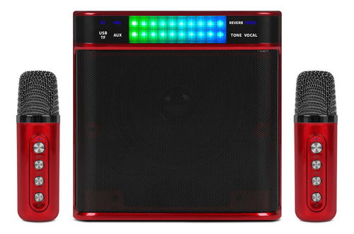 Xtuga Ys223 Micrófonos Inalámbrico Altavoz Bluetooth Con Led Color Rojo