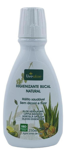 Higienizante Bucal Enxaguante Natural 250ml Livealoe 