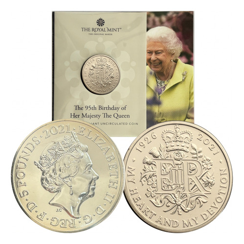 Moeda Oficial 2021 95 Anos Rainha Elizabeth Ii Inglaterra