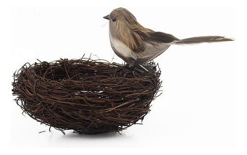 Naturaleza Nido De Pájaro Artificial Con Huevos Jaula Gris