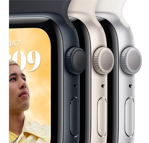 Imagen 3 de 9 de Apple Watch SE GPS - Caja de aluminio blanco estelar 40 mm - Correa deportiva blanco estelar - Patrón