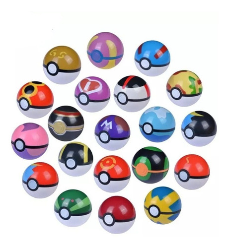 Set 10 Pokeball 7cm + 10 Pokemon Al Azar Pokebolas + 1 Pika