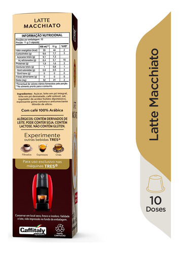 Café Com Leite Em Cápsula Latte Macchiato Caixa 110gr 10 Uni