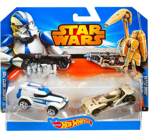 Hot Wheels Star Wars Clon Trooper Y Droide De Batalla