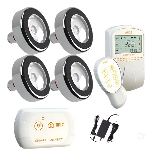 Smart Pool 3x1 Smart Connect 4 Led Tholz 18w Rgb+ Fonte