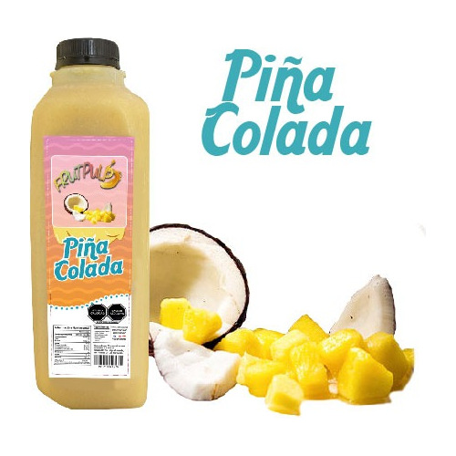 Pulpa De Piña Colada Con Fruta 100% Natural (rinde 10lts)