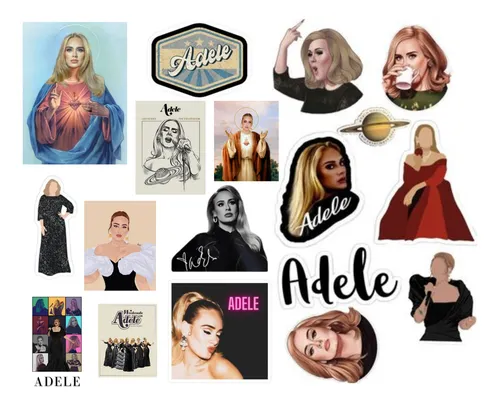20 Pegotines Stickers De Adele Cantante Adhesivos