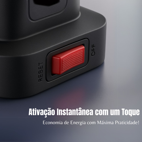 Extensão Tomada De Torre 9tomadas 4usb 2type-c Coibeu Preto