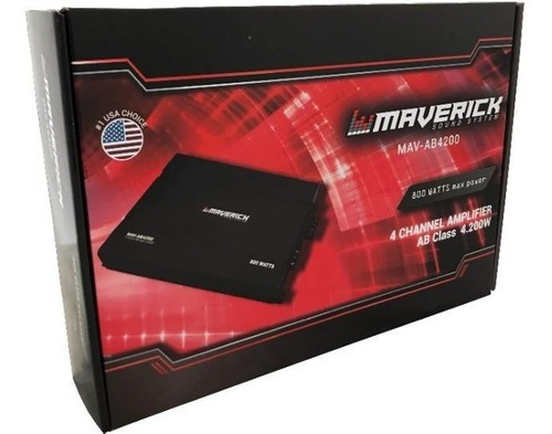 Amplificador para autos, pickups & suv Maverick MAV-AB4200 clase AB con 4 canales y 800W