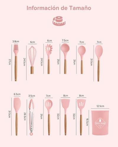 Juego De Utensilios De Cocina De Silicona De 12 Piezas.