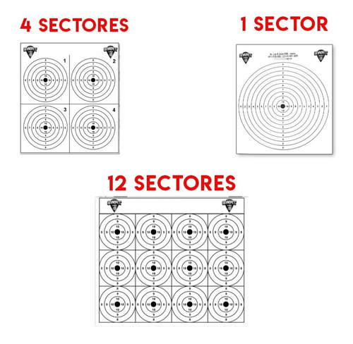 Imagen 3 de 10 de Pack X10 - Blanco Tiro Deportivo - 4 Sectores - 12 Sectores