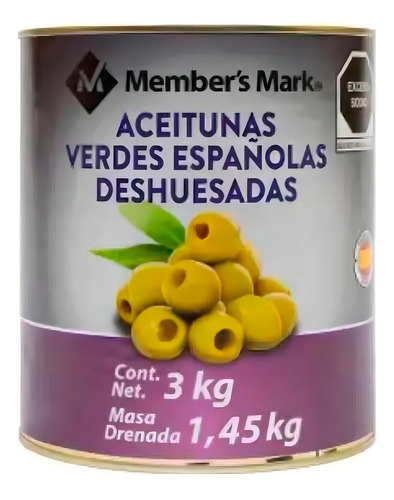 Aceituna Verde Member's Mark Sin Hueso De 3 Kilos