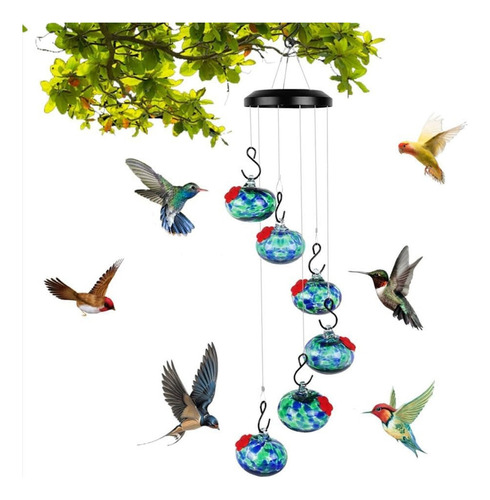 Encantador Comedero Para Colibríes Con Carillón De Viento