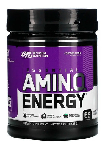 Suplemento En Polvo Optimum Nutrition Amino Energy Sabor Uva En Bote De 585g