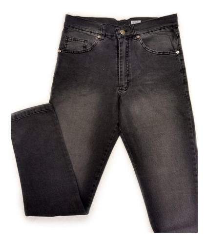 Jeans De Hombre Recto Elastizado. Gris Oscuro. 