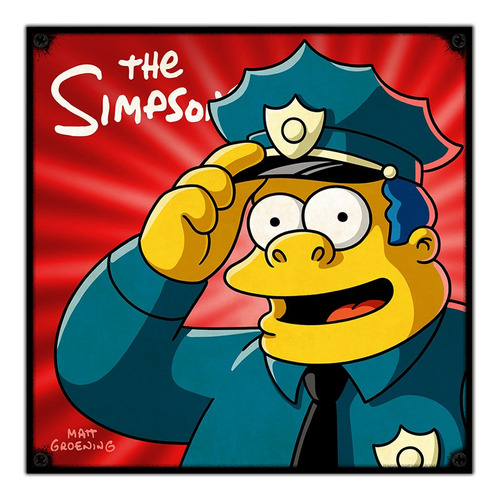 #63 - Cuadro Vintage 30 X 30 Cm / The Simpson Jefe Gorgory