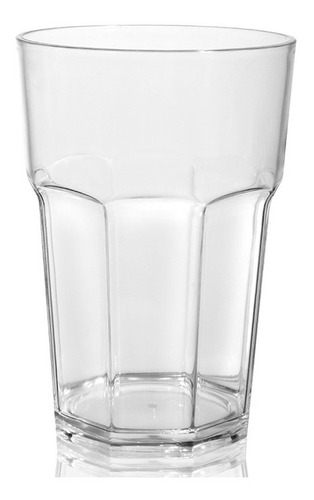 Vaso Facetado Plastico Bristol 520cm3 Cristal Traslucido