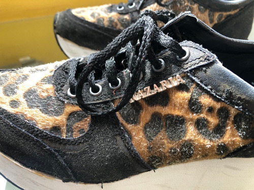 Nazaria Zapatillas Animal Print Plataforma Talle 38