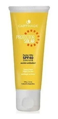 Protector Solar Con/sin Color - Spf 40 - Carthage X100g