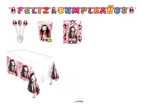 Kit De Decoracion Fiesta Cumpleaños Nezuko Demon Slayer