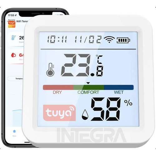 Sensor Digital Temperatura Humedad Wifi Alarma A Pila