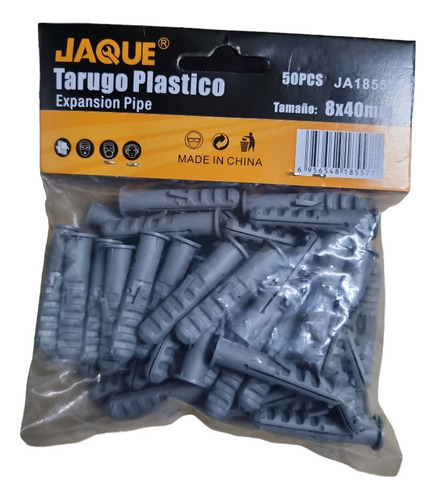 Tarugo Plastico Con Tope 8mm Bolsa 50 Unidades