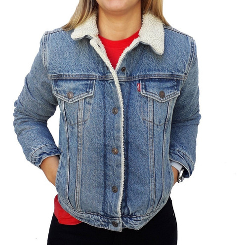 Campera Jean Con Crderito Levis Original Trucker Mujer
