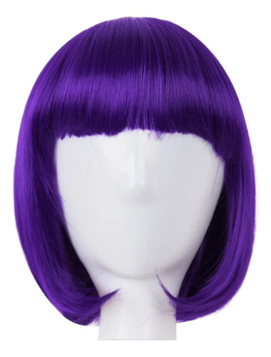 Peluca Morada Violeta Lisa Corta Cabello Morado Cosplay