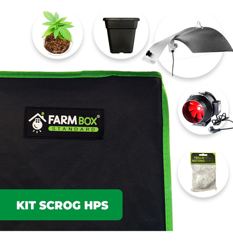 Kit Indoor Scrog Hps Standard 120x120x200 Cultivo Indoor