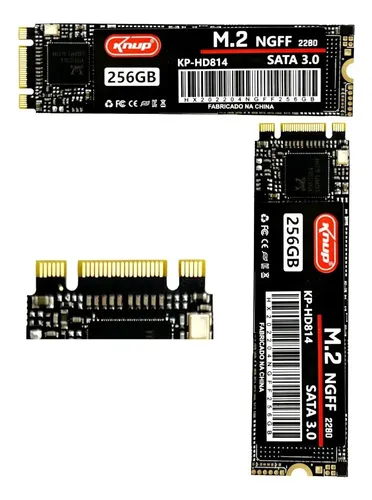 Disco Solido Hd Ssd Ngff Knup Sata 3.0 256gb M2 2280 Cor Preto
