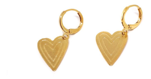 Aros Argolla Corazón Sami Enchapado Oro 18k