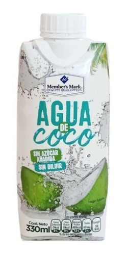 Agua De Coco Member's Mark 100% Natural 18 Piezas De 330 Ml