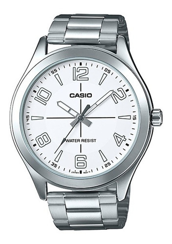Reloj Casio Hombre Mtal Mtp-vx01d 52mm |watchito Color Del Fondo Blanco Color De La Correa Plata Color Del Bisel Plata