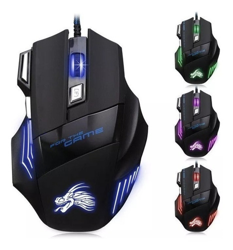 Imagen 1 de 4 de Mouse Gamer Usb Optico 7 Botones 5500 Dpi Gaming X7 Oferta !