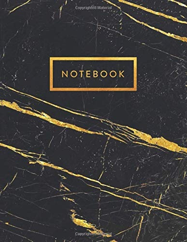 Notebook Black And Gold Marble | 150  Collegeruled Lined Pag