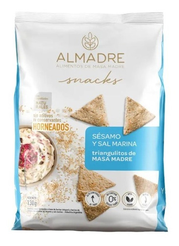 Almadre Snacks Saludables Masa Madre Sésamo/sal Marina 130g