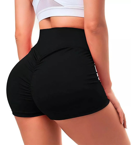 Short Biker Push Up Con Frunce Cola Deportivo Spandex Corto