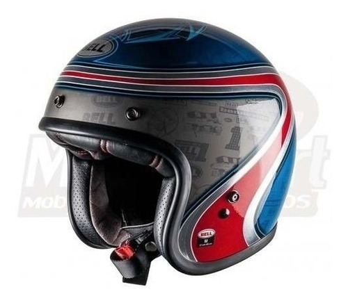 Capacete Aberto Bell Custom 500 Airtrix Heritage Azul 