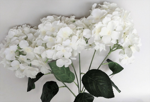 4 Buques Hortencia Hortensia Branca Artificial 5 Cachos Flor | Parcelamento  sem juros
