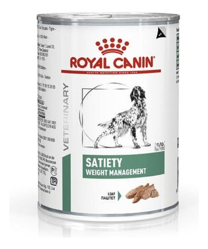 Alimento Royal Canin Veterinary Diet Canine Satiety Weight Management para cão adulto todos os tamanhos sabor mix em lata de 410g